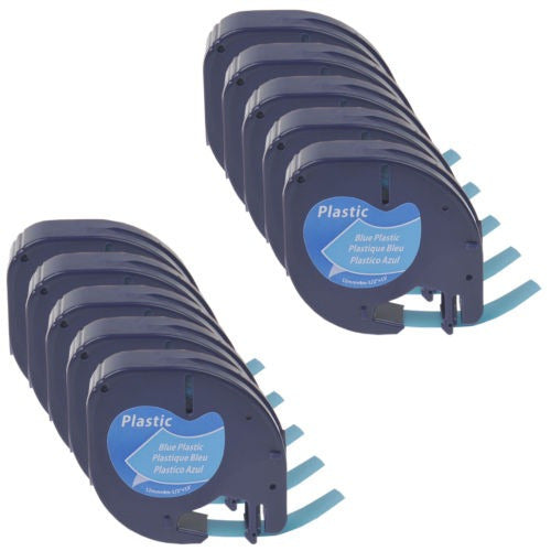 Dymo Negro 10pk En La Etiqueta De Plástico Azul Cinta Para Dymo L 0