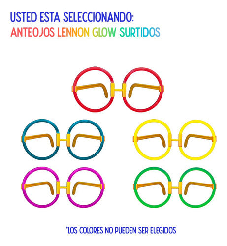 Enfiestados Neon Lennon Round Glow Glasses X10 5