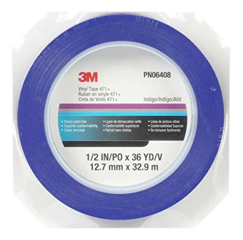 Cinta De Vinilo Color Indigo 3m 471 Pn2510 Empacado De Form 0