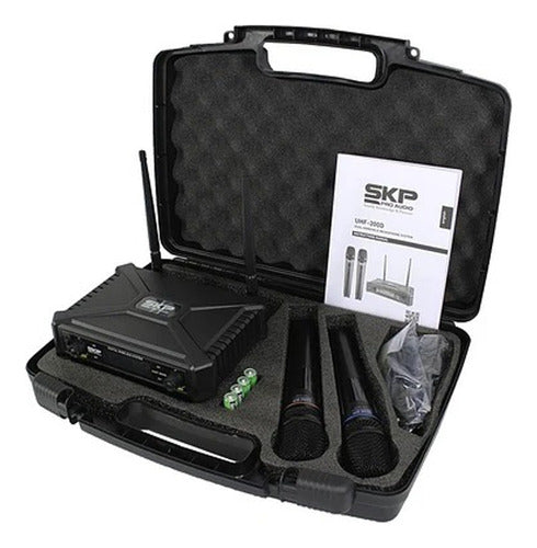 Wireless Dual SKP UHF300D Handheld Microphone System 4