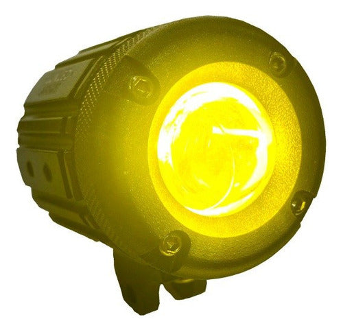 Juego Faros Led Auxiliares Lupa Flash Blanco/ambar +potencia 1