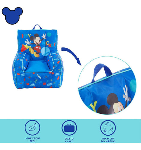 Idea Nuova Disney Mickey Mouse Kids Nylon Bean Bag Chair Con 2