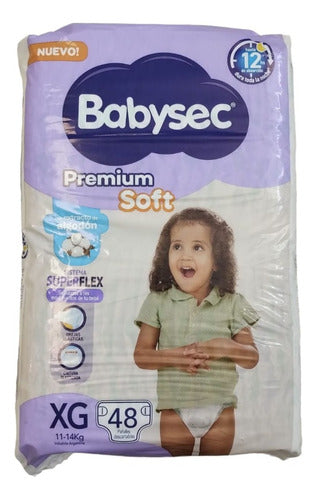 144 Babysec Premium Soft Diapers XG - Extra Large 3 Packs of 48 Units 2