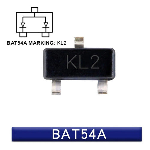 5 Unidades Diodo Schottky Bat54a Kl2 30v 200ma Sot23 5ns 0