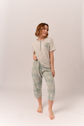 Lumiere Pijama Manga Corta Capri Algodón 1