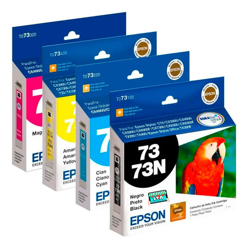 Pack 4 Colores Cartucho De Tinta Original Para Epson Cx6900f 0