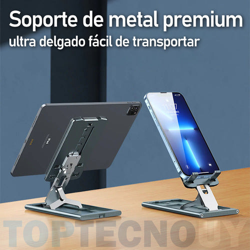 Toptecnouy Foldable Metal Support for Mobile Phone on Desk or Table 3