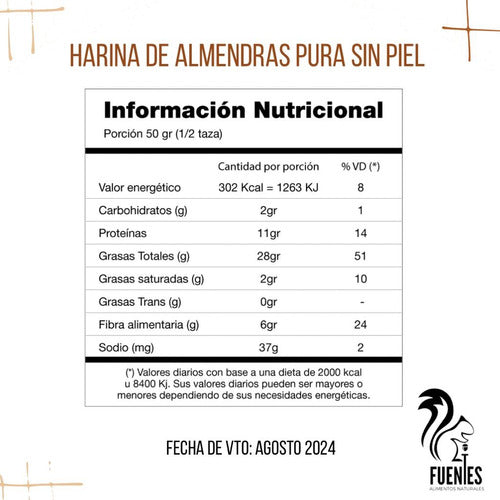 Harina De Almendras Sin Piel X 1 Kilo | Nacional | 2