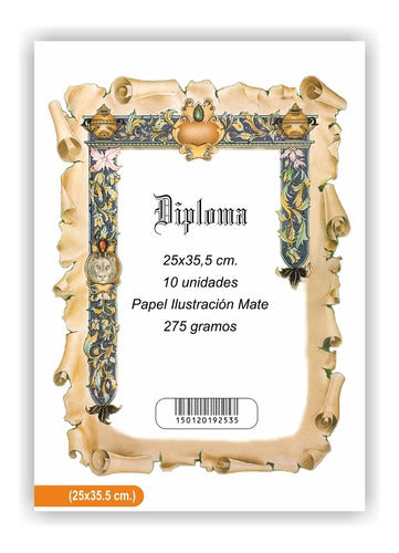 Pack of 10 A4 Diploma Parchments - 21 x 29.7cm - Special Matte Paper - JD 2