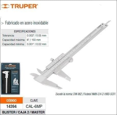 Truper Calibre Medidor Calibrador Acero 15 Mm Tuper 14394 1