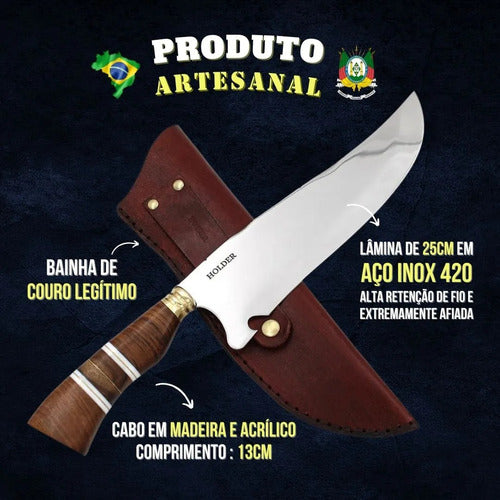 Faca Picanheira Para Churrasco 10'' , Aço Inox Cirúrgico 2