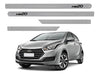 Jogo Friso Lateral Porta Hyundai Hb20 Prata Metal 2016 2017 0