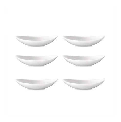 Set of 6 Oval Deep Opal Tempered Glass Plates 0