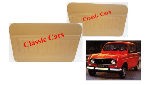 Classic Cars Renault 4 Door Upholstery Beige Front Set 1