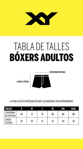 XY Boxer Hombre Algodón Y Lycra Cintura Expuesta Liso 1387 1