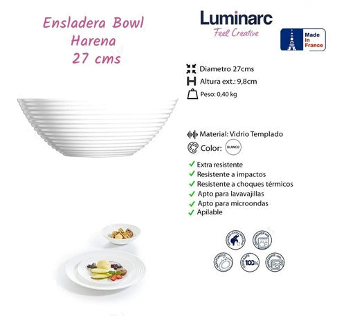 Ensaladera Harena Luminarc 27cm Vidrio Templado Tatetiparati 1