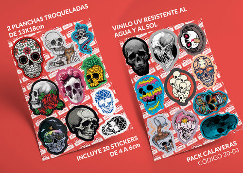 Pack Stickers Calaveras Calcomanias Apum 1