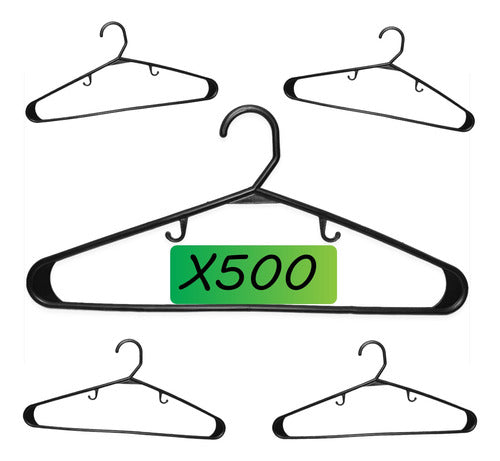 Van Hogar® Economic Black Hangers Wholesale x 500 Units 0