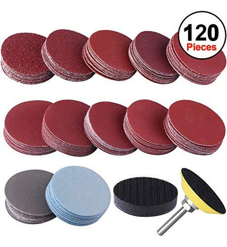 Siquk 120pcs Disco De Lija De 2 Pulgadas Con 1pc 1/4 &quot;s 3