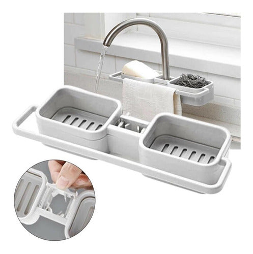 Organizador Estante Colgante Canilla Cocina Esponja Doble 1