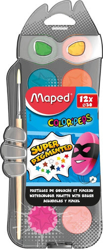 Acuarela Maped X12 Colores Y Pincel Con Estuche Color Pepes 0