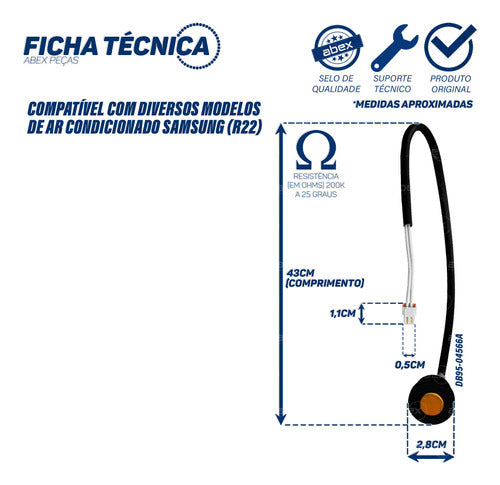 Sensor De Temperatura Do Compressor Ar Samsung Db95-04566a 1