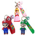 Set of 3 Super Mario Bros Luigi Peach Princess 3D Rubber Keychains Combo 0