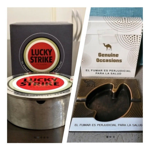 Combo Lucky Ashtray with Lid and Metal Camel - Free Shipping 0