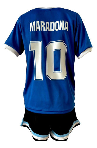 Argentina Maradona 1986 Kids T-Shirt + Shorts - Blue 1