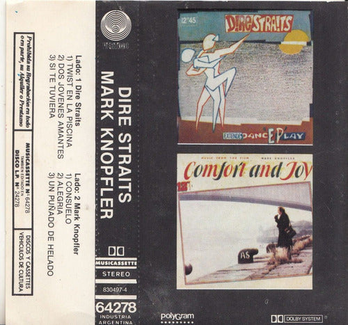 1986 Cassete Dire Straits & Mark Knopfler Argentina Unico 0