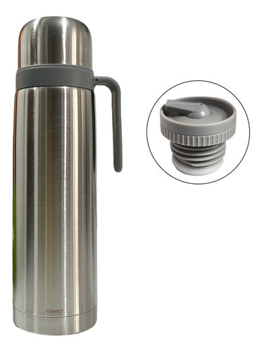 Comet Combo Termo 1L Asa Fija + Mate Acero Inox 210ml 2