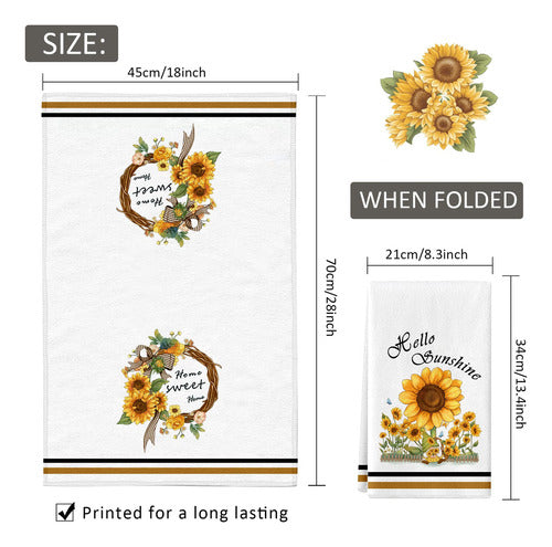 Lebsitey Kitchen Towels with Sunflower Gnome, Set of 2 Towels 6