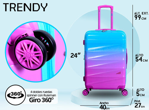 Medium 24-inch Expandable Hard Shell Suitcase with 4 360° Wheels and Built-in Lock - Elegant Design 21