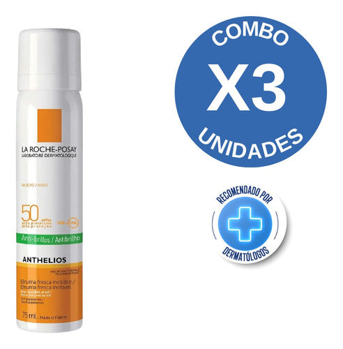 La Roche-Posay Anthelios Fps50+ Face Mist 75 Ml Combo X3 1