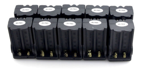 10pcs, 18650 Batería Recargable Doble Cargador Viaje Li-ion 1