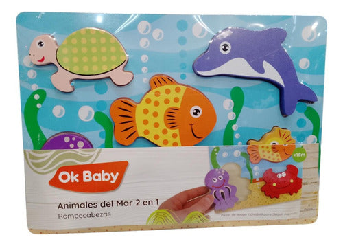 Ok Baby Wooden Puzzle 2 in 1 Various Models 2