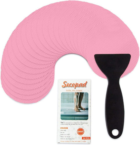 24 Pads Antideslizantes Para Bañera O Duchas - Rosa 0