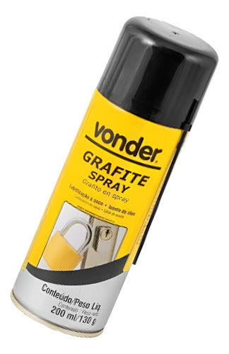 Grafite Em Spray 200ml/130g Fechaduras Cadeados Vonder 1