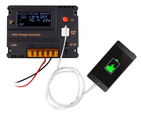 COSSCCI 10A 12V 24V Dual Intelligent Solar Charge Controller 5