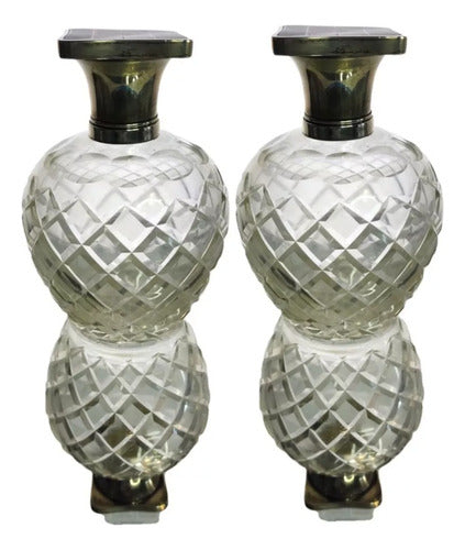 Cristal Imperial Perfume Bottles with 925 Silver Top - Price for the Pair 0