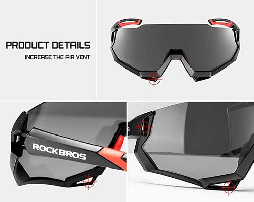 RockBros Lentes Running Polarizados Ciclismo 5 Micas Intercambiables 3