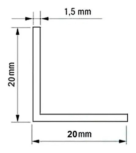 15 Cantoneiras L Pvc Branca 20 X 20 X 1,5mm X 2,95m Perfimax 1