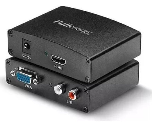 Fullenergy VGA To HDMI 1080P Converter With RCA Audio And AC Power 0