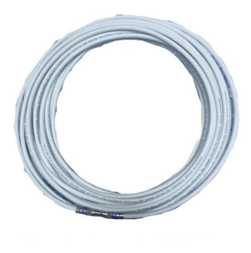 Cabletech 60 Metros Cable Coaxial RG6 Blanco Conectores Crimpados 0