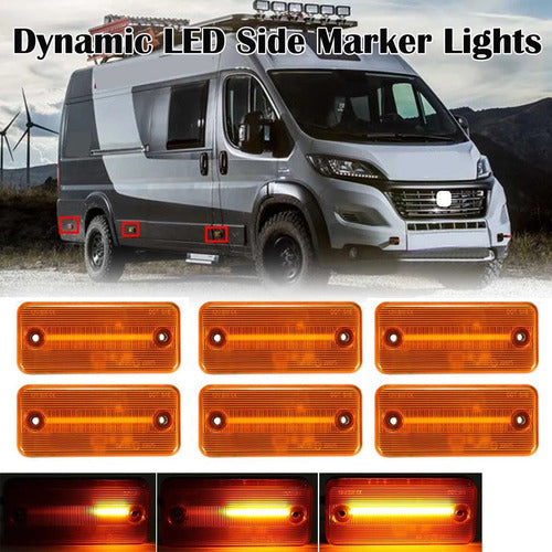 6 Peças De Luz Lateral Led Dinâmica De Carro Para Ducato 3