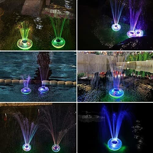 Fuente De Agua Flotante A Bateria Recargable Con Luces 4