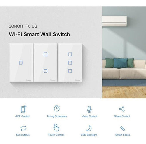 Sonoff T0 Wifi Light Switch Key 2 Buttons Macrotec 4