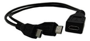 Cable 30cm Doble Mirco Usb Carga Y Splitter 4