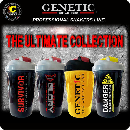 2 Vasos Shaker Batidores Smart Polvera Genetic Black 600 Ml 6