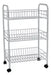 Bathroom Organizer Cart with Three Shelves and Wheels White 0
